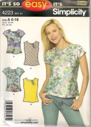 4223 CUTE ASYMMETRIC SS/SLVLSS TOPS PATTERN 6-18